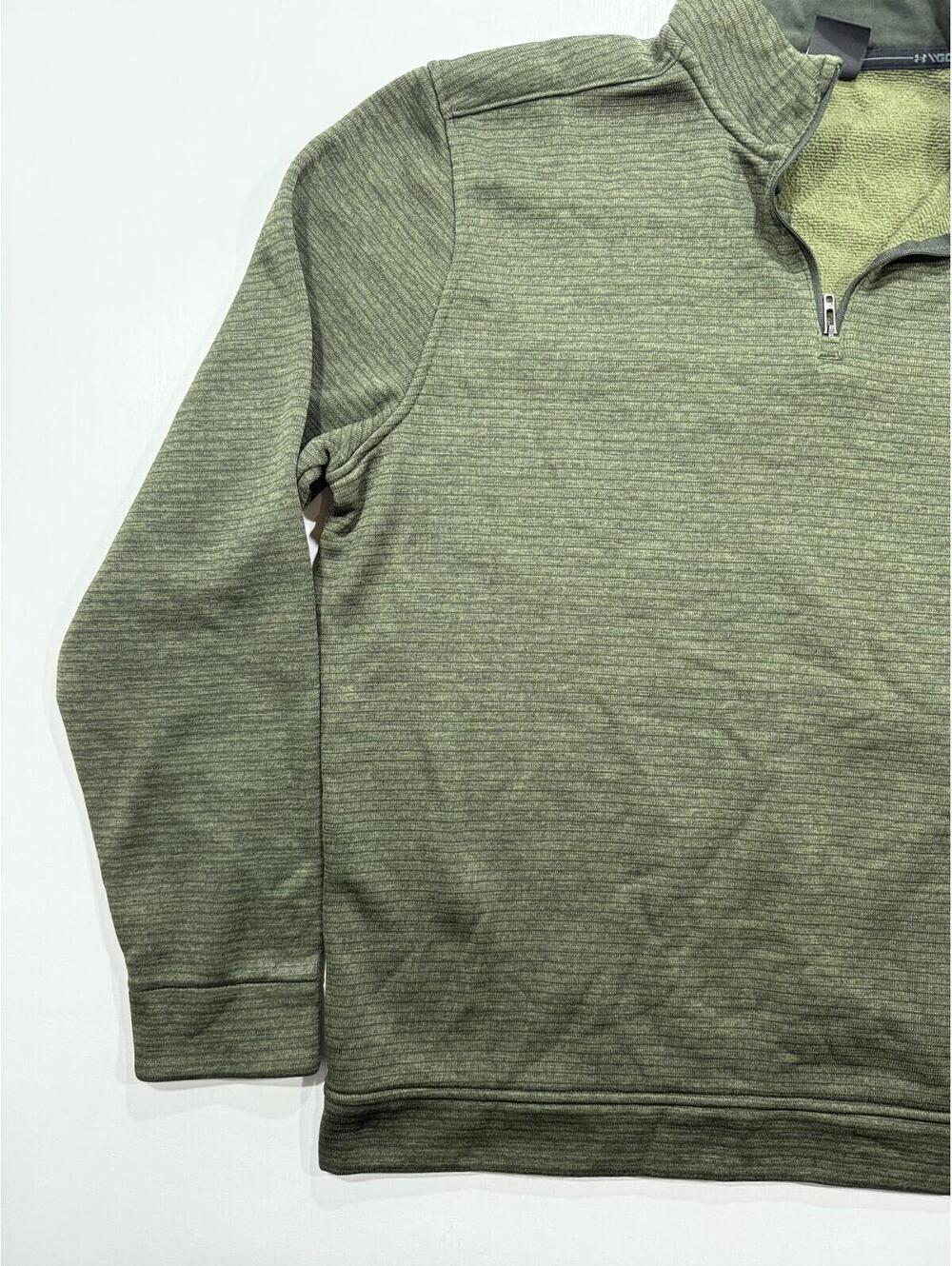 Under Armour Golf Storm Pullover Mens Large Green 1/4 Zip Sweater Fleece - Picture 3 of 11